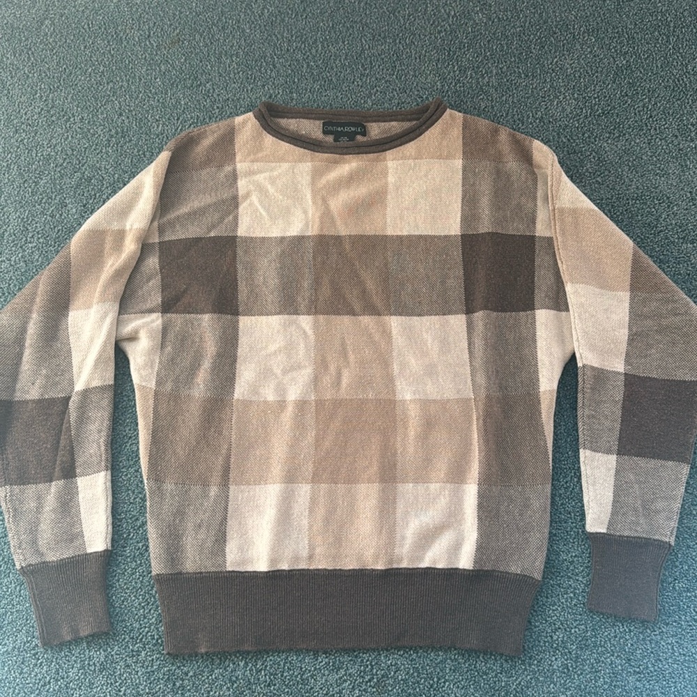 Brown Checkered Sweater